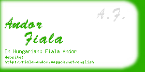 andor fiala business card